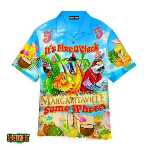 Parrot It’s 5 O’clock Somewhere Margaritaville Tropical Aloha Hawaiian Shirt