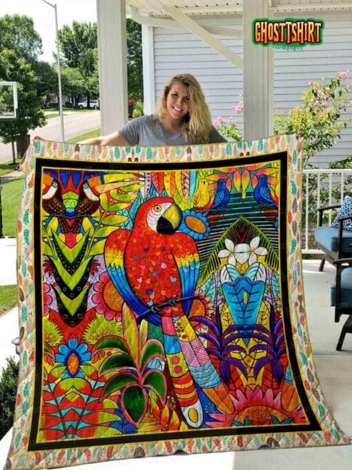 Parrot Quilt Blanket v2