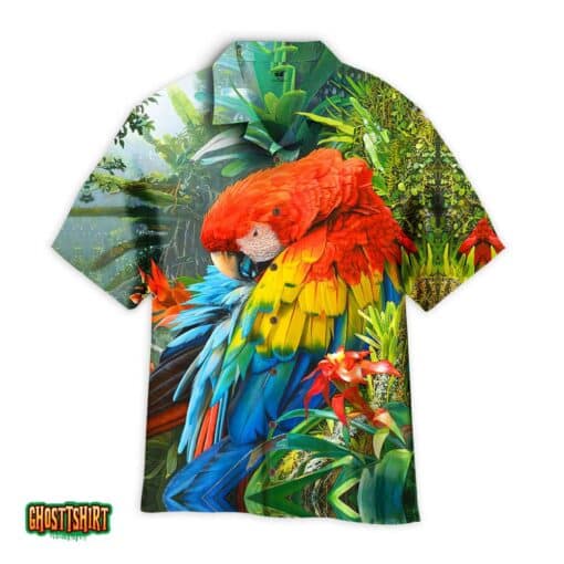Parrots Yellow Blue And Red Aloha Hawaiian Shirt