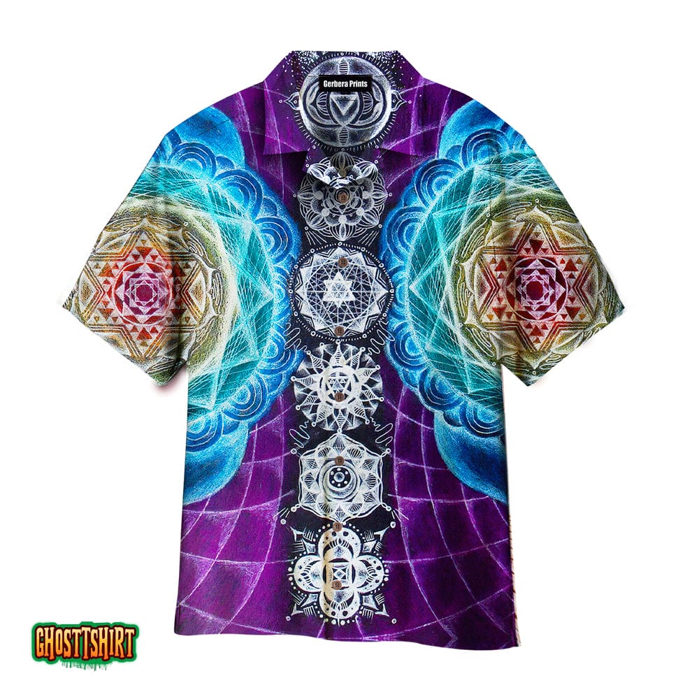 Pattern Mandala Chakra Purple And Blue Aloha Hawaiian Shirt