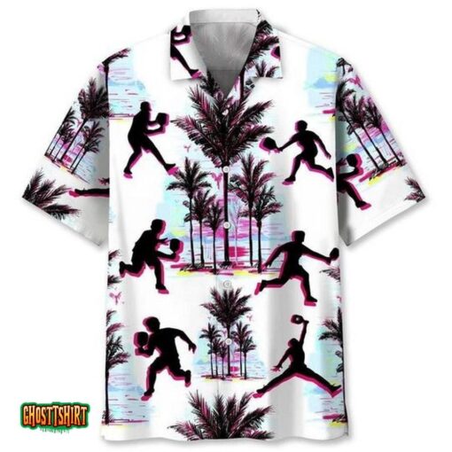 Pickleball Abstract White Aloha Hawaiian Shirt