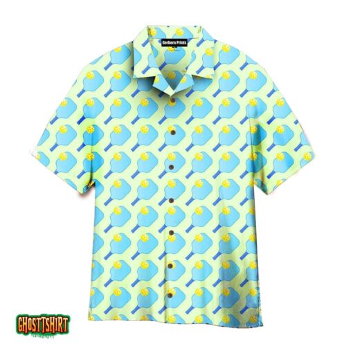 Pickleball Blue Nature White And Blue Aloha Hawaiian Shirt
