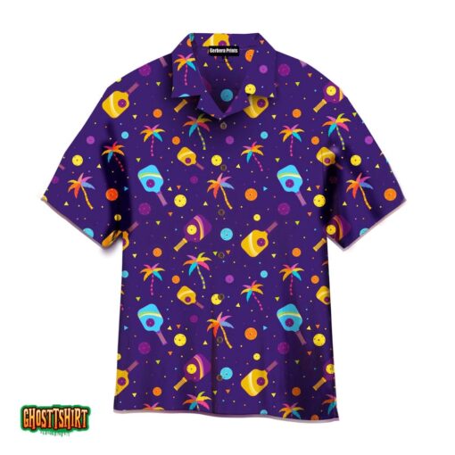Pickleball Play Smarter Not Harder Purple Aloha Hawaiian Shirt