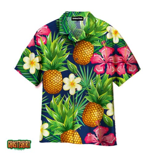 Pineapple Tropical Floral Pattern Aloha Hawaiian Shirt