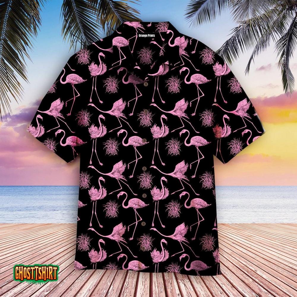 Pink Flamingo Aloha Hawaiian Shirt