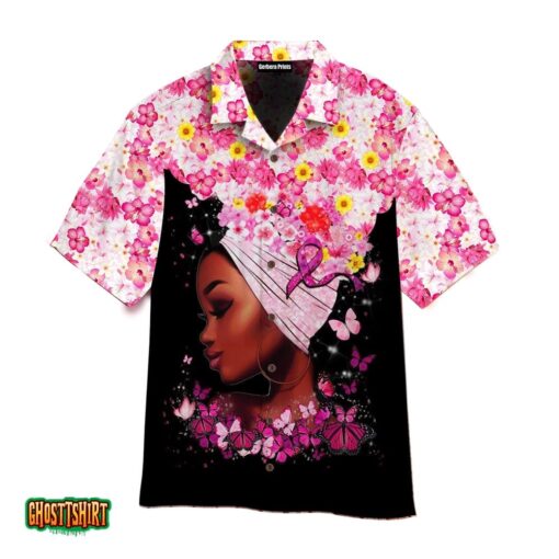 Pink Floral Breast Cancer Flowers Aloha Hawaiian Shirt