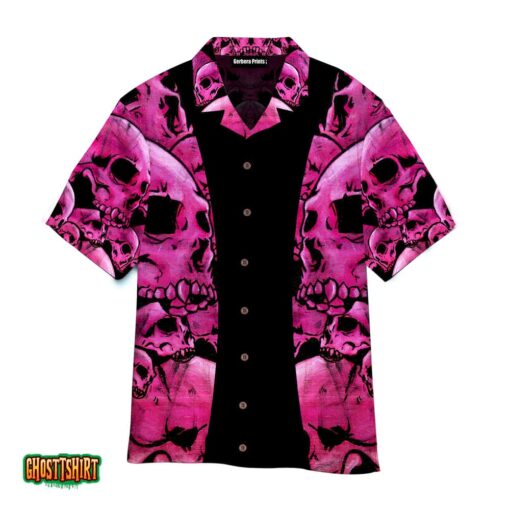 Pink Skull Purple Aloha Hawaiian Shirt