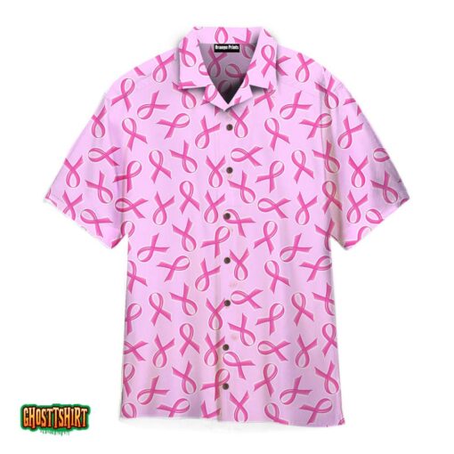 Pink Support Breast Cancer Awareness Pattern Aloha Hawaiian Shirt