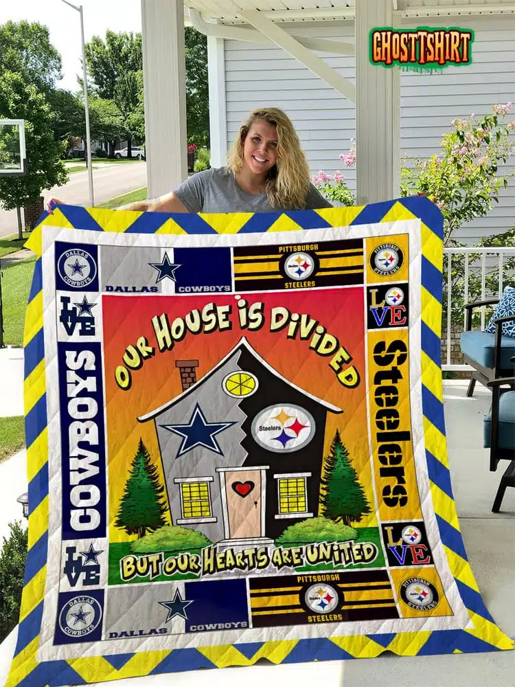 Pittsburgh Steelers And Dallas Cowboys Quilt Blanket
