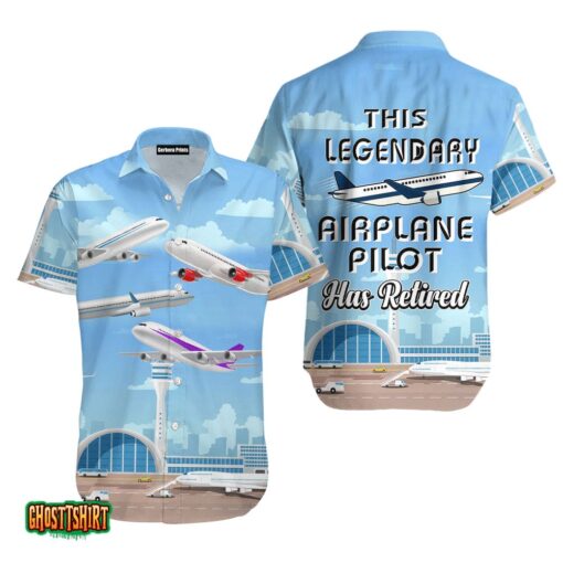 Plane This Legendary Airplane Pilot Has Retired Blue Aloha Hawaiian Shirt