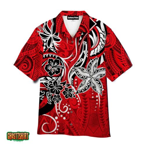 Polynesian Tribal Pattern Red Aloha Hawaiian Shirt