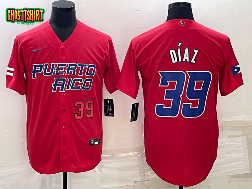 Puerto Rico Edwin Diaz Red Red 2023 World Baseball Classic Jersey