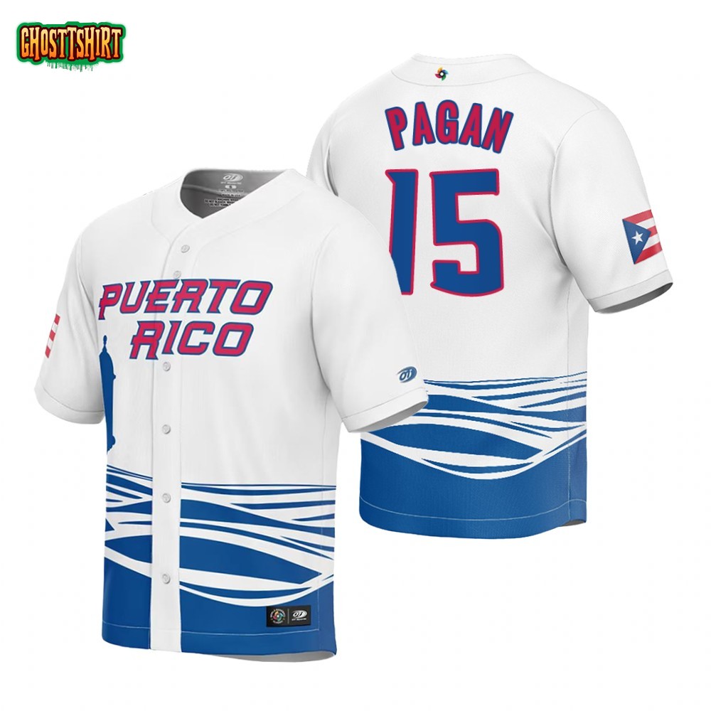 Puerto Rico Emilio Pagan White 2023 World Baseball Classic Jersey