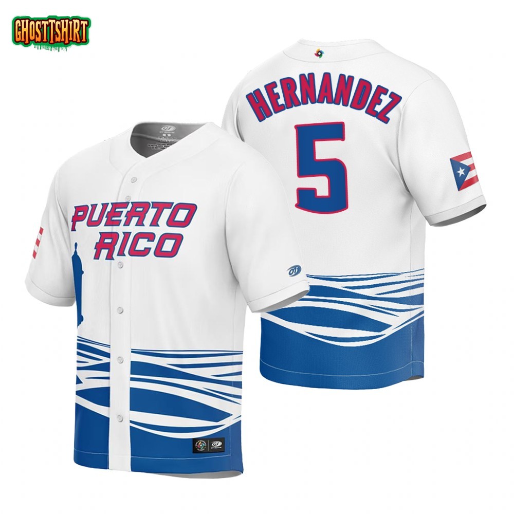 Puerto Rico Enrique Hernandez White 2023 World Baseball Classic Jersey