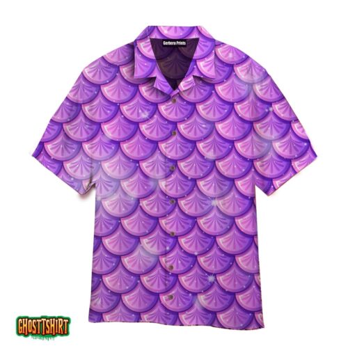 Purple Mermaid Scales Pattern Aloha Hawaiian Shirt
