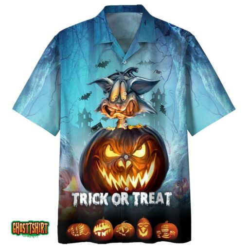 Rabbit Trick or Treat Hallloween Aloha Hawaiian Shirt