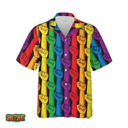 Rainbow Color LGBT Aloha Hawaiian Shirt