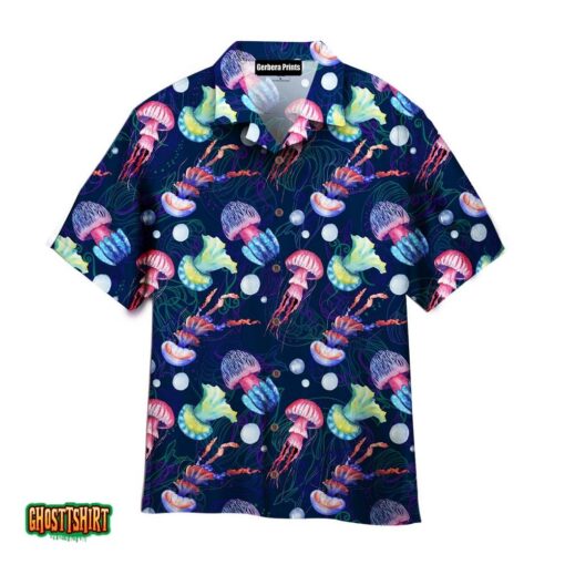 Rainbow Jellyfish Pattern Aloha Hawaiian Shirt