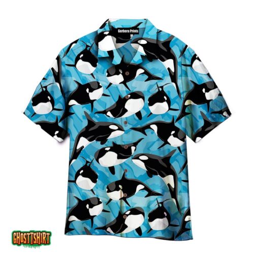 Realistic Killer Whale Orcinus Aloha Hawaiian Shirt