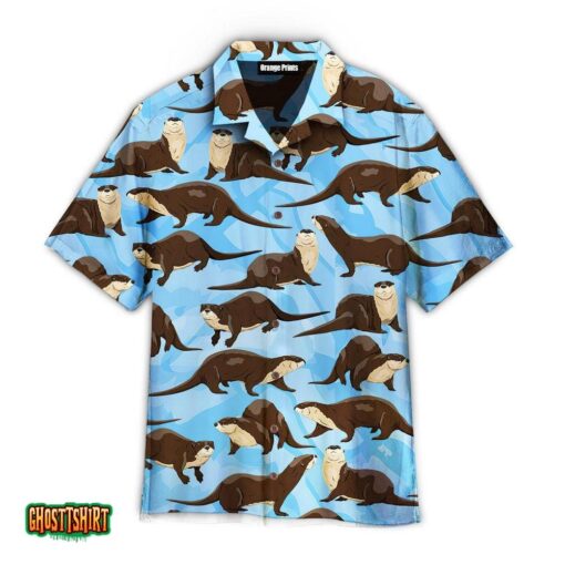 Realistic Otter Lovely Animals Aloha Hawaiian Shirt