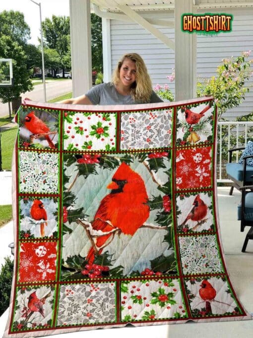 Red Cardinal Quilt Blanket