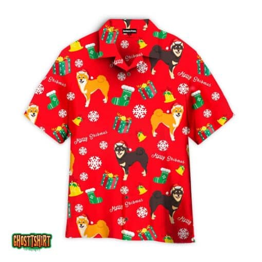 Red Christmas Merry Dogmas Red Aloha Hawaiian Shirt