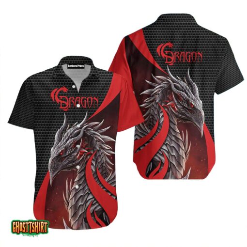 Red Dragon Unisex Red Aloha Hawaiian Shirt