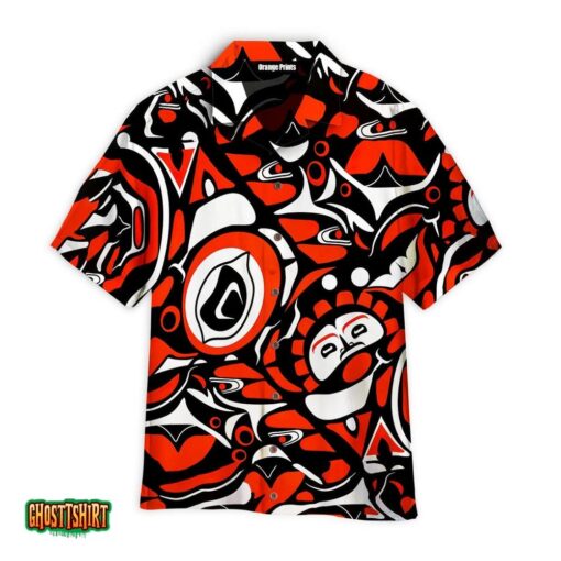 Red Native American Aloha Hawaiian Shirt