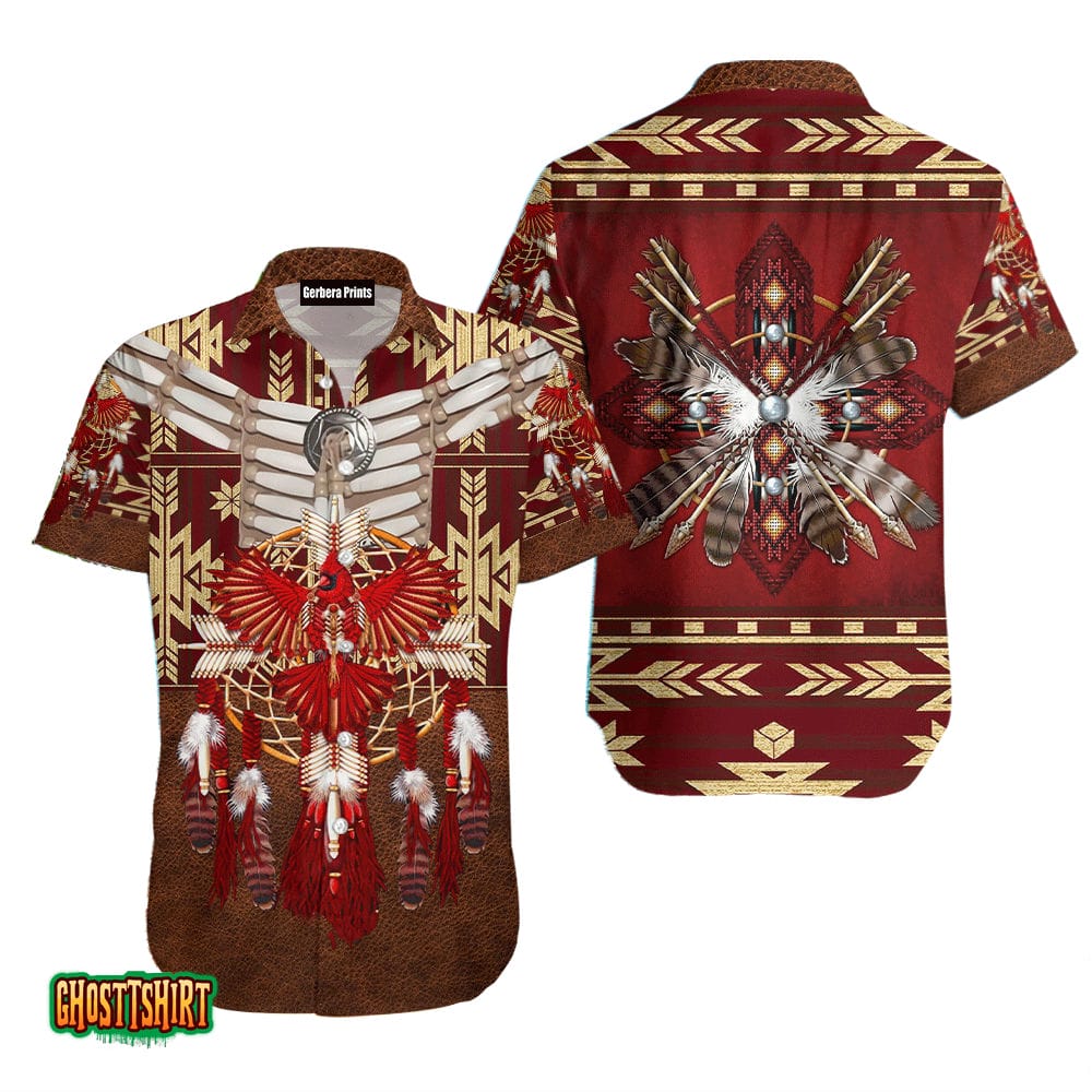 Red Native Tribal Pattern Aloha Hawaii Shirt For Men Women