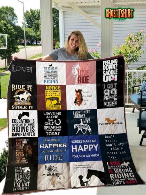 Riding Horse Quilt Blanket
