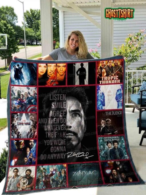 Robert Downey Jr. Quilt Blanket