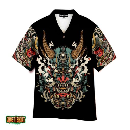 Samurai Tattoo Dark Aloha Hawaiian Shirt