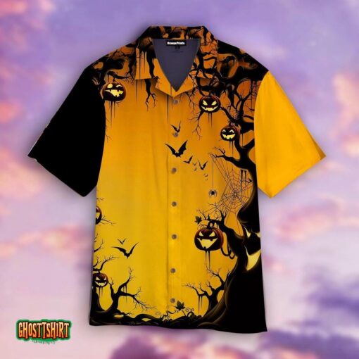 Scary Halloween Tree Aloha Hawaiian Shirt
