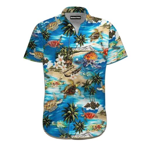 Sea Turtle Blue Aloha Hawaii Shirt For Men Women