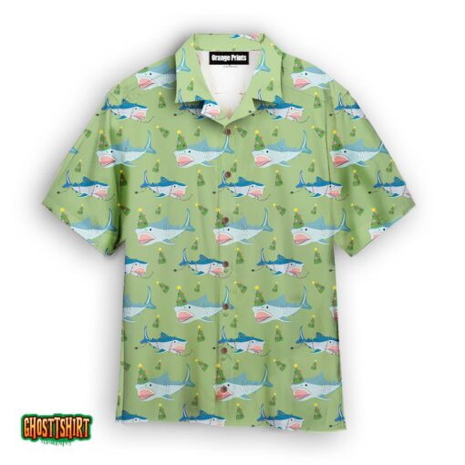 Shark Love Christmas In July Aloha Hawaiian Shirt