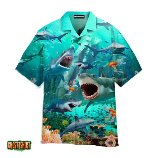 Shark War Under The Ocean Aloha Hawaiian Shirt