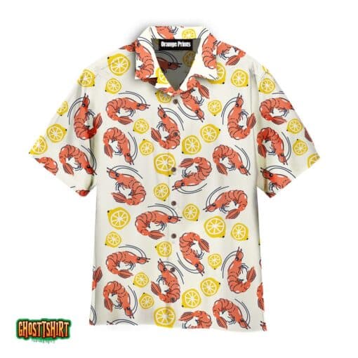 Shrimps And Lemons Pattern Aloha Hawaiian Shirt
