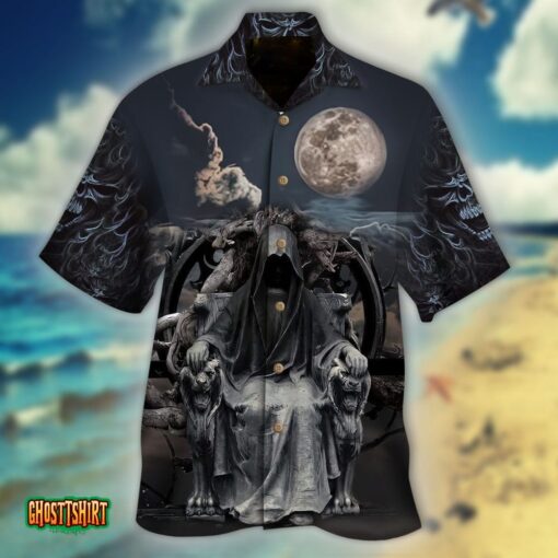Skull Death Of Throne Skeleton Halloween Aloha Hawaiian Shirt