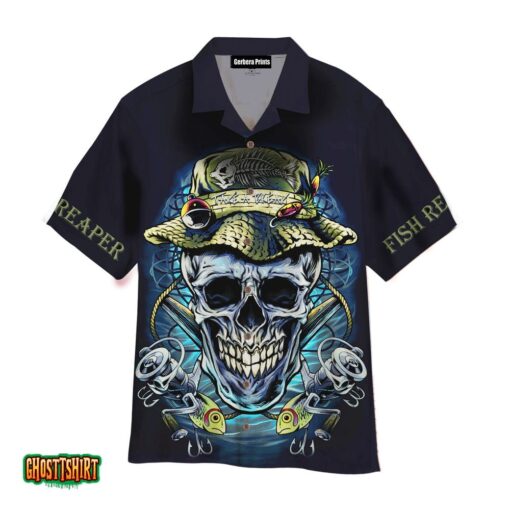 Skull Fisherman Reaper Aloha Hawaiian Shirt