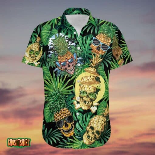 Skull Pineapple Tropical Aloha Hawaiian Shirt
