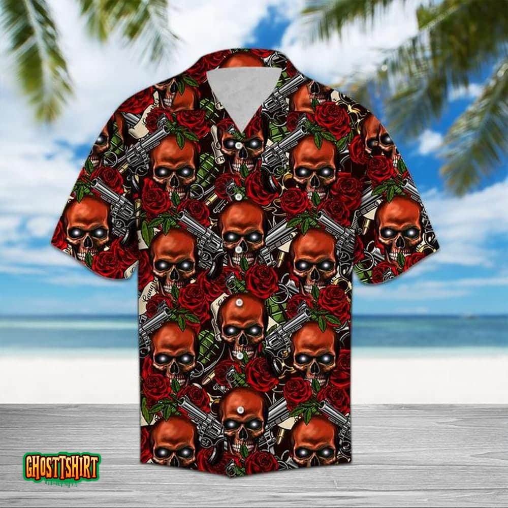 Skull Rose Aloha Hawaiian Shirt