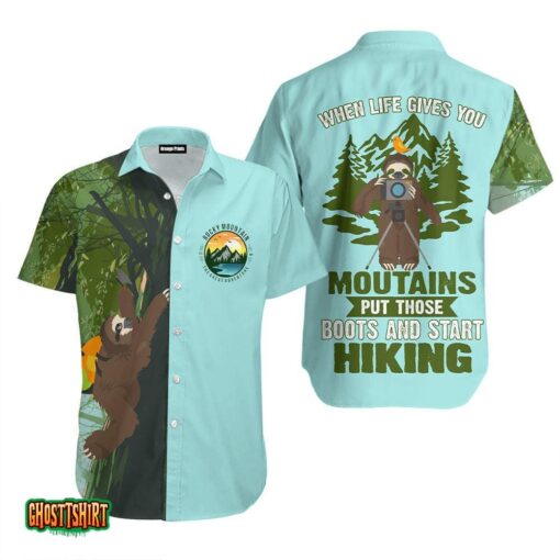 Sloth Put Those Boots And Start Hiking Aloha Hawaiian Shirt