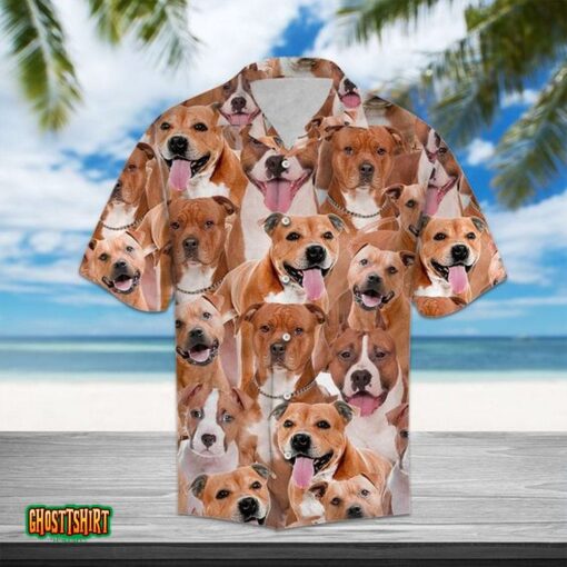 Staffordshire Terrier Aloha Hawaiian Shirt