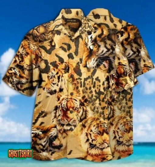 Stay Cool Tiger Orange Aloha Hawaiian Shirt