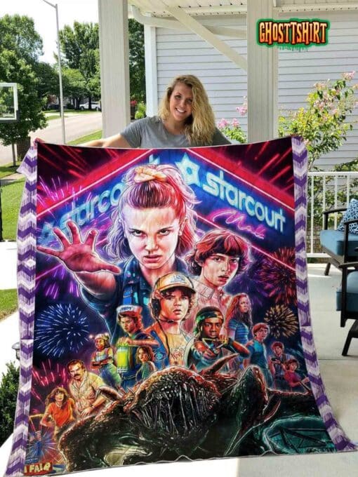 Stranger Things Poster Quilt Blanket v2