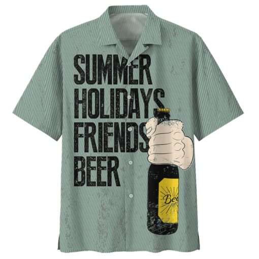 Summer Holidays Friends Beer Aloha Hawaiian Shirt