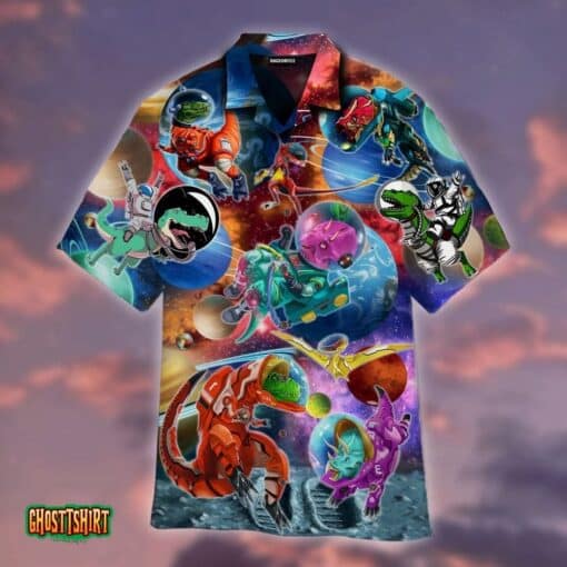 T Rex Dinosaur First Time In Space Aloha Hawaiian Shirt