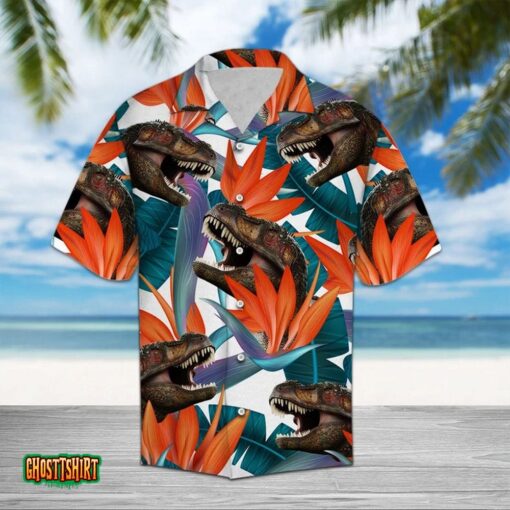 T-rex Palm Aloha Hawaiian Shirt