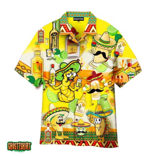 Tacos Tequila Yellow Aloha Hawaiian Shirt
