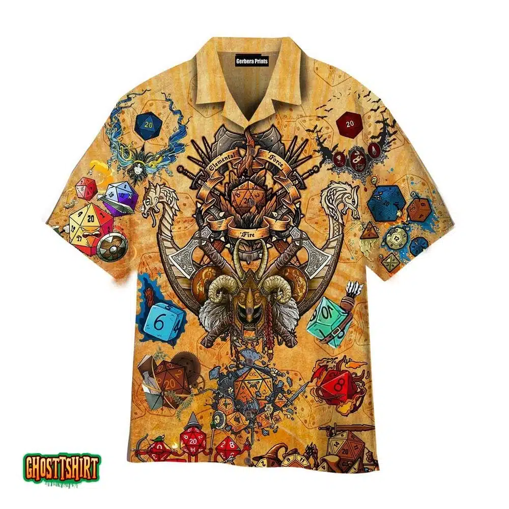 Take A Chance And Roll The Dice DnD Orange Hawaiian Shirt
